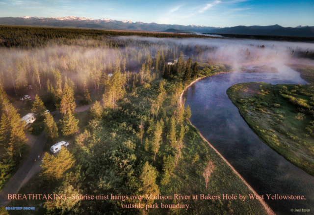 DCIM100MEDIADJI_0056.JPG BREATHTAKING--Sunrise mist hangs over Madison River at Bakers Hole by West Yellowstone, outside park boundary.